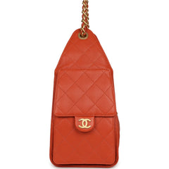 Chanel Small 25 Hobo Bag Dark Orange Caviar Antique Gold Hardware