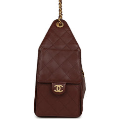 Chanel Small 25 Hobo Bag Brown Caviar Antique Gold Hardware