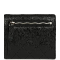 Chanel Small Classic Flap Wallet Black Shiny Caviar Silver Hardware