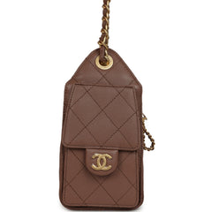 Chanel Mini 25 Hobo Bag Brown Caviar Antique Gold Hardware