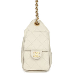 Chanel Mini 25 Hobo Bag White Caviar Antique Gold Hardware