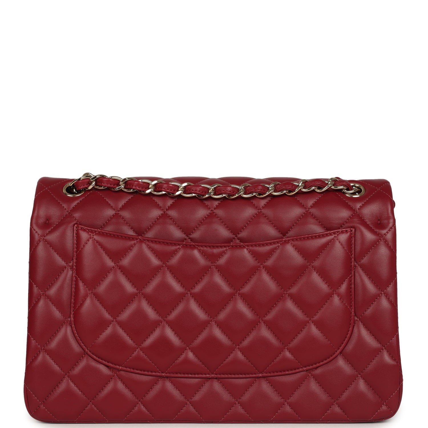 Pre-owned Chanel Jumbo Classic Double Flap Bag Burgundy Lambskin Light Gold Hardware
