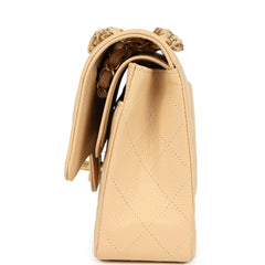 Chanel Medium Classic Double Flap Beige Clair Caviar Gold Hardware