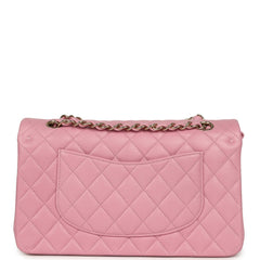 Chanel Medium Classic Double Flap Bag Pink Shiny Caviar Light Gold Hardware