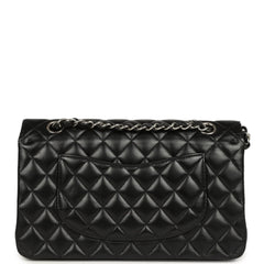 Pre-owned Chanel Medium Classic Double Flap Black Caviar Silver Hardware