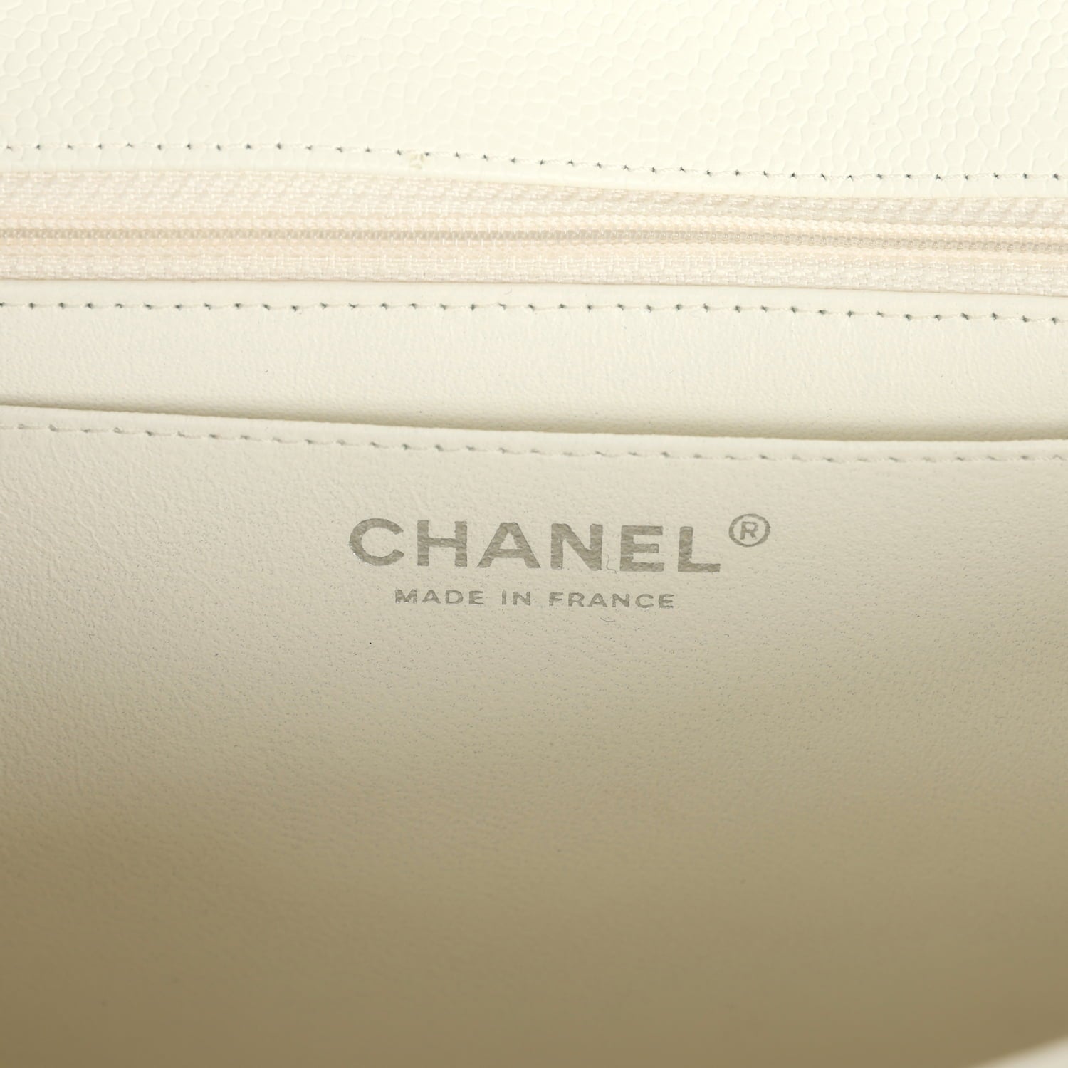 Vintage Chanel Classic Jumbo Single Flap Bag White Caviar Silver Hardware