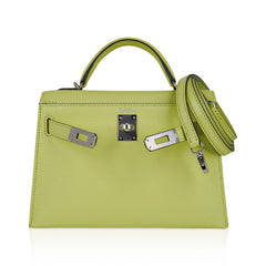 Mini Kelly 20 Bag Sellier Jaune Bourgeon Chevre Leather with Palladium Hardware