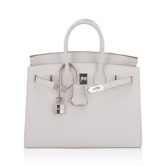 Birkin Sellier 25 Bag Gris Pale Epsom Leather with Palladium Hardware