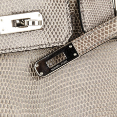 Birkin 25 Bag Gris Agate Lizard Palladium Hardware VERY Rare