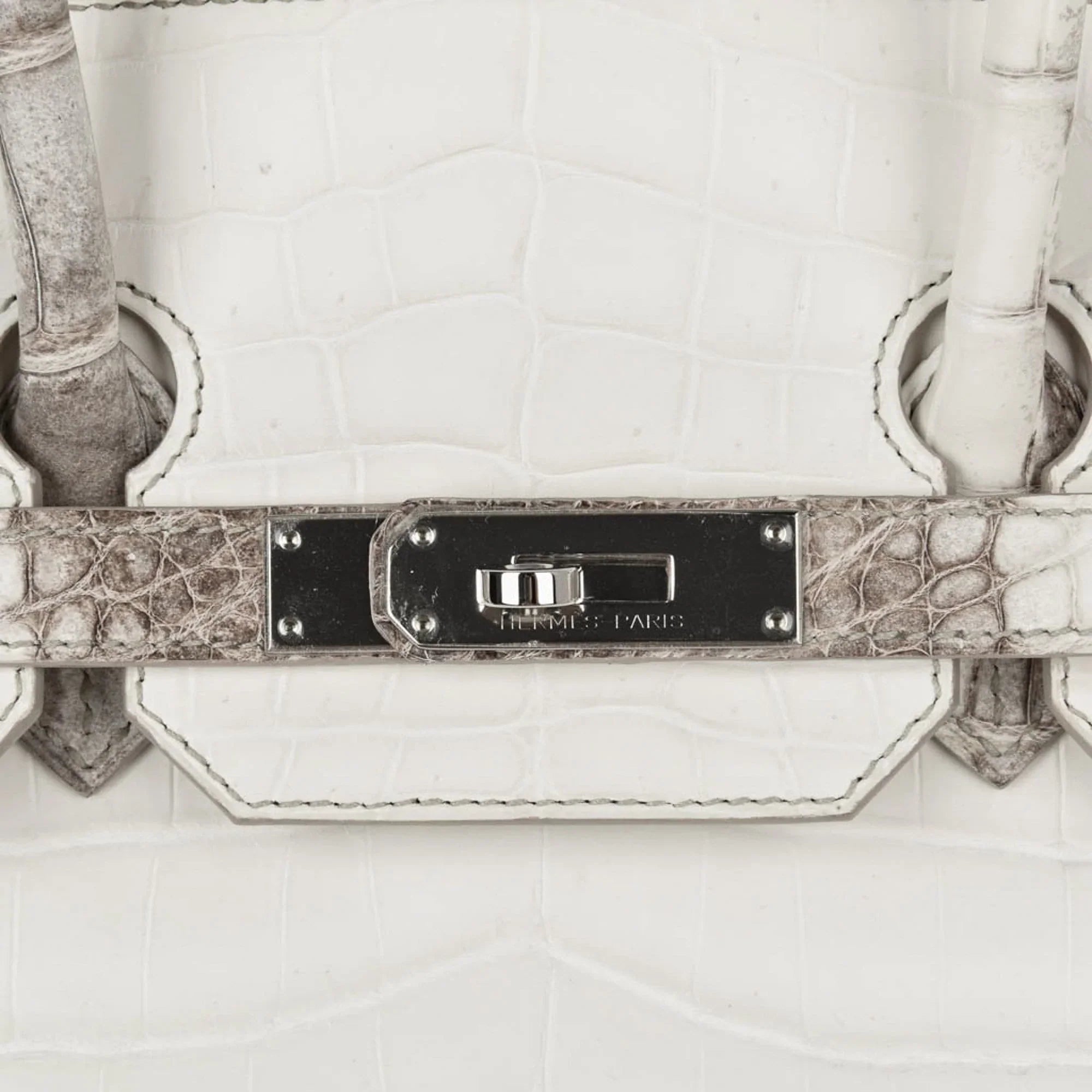 Birkin 35 Himalaya Blanc Crocodile Palladium Hardware