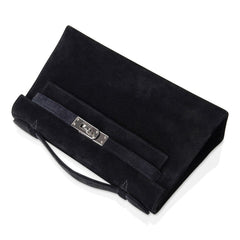 Kelly Pochette Black Doblis Suede Palladium