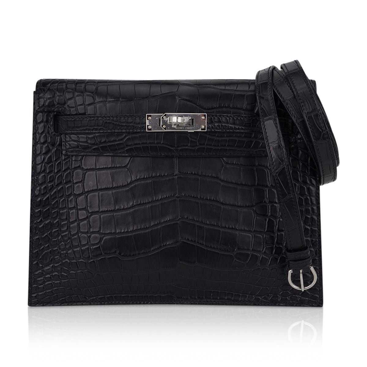 Limited Edition Kelly Danse Bag Matte Black Crocodile