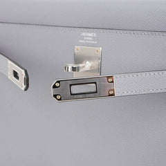 Kelly Elan Gris Pantin Veau Madame Leather with Palladium Hardware