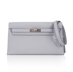 Kelly Elan Gris Pantin Veau Madame Leather with Palladium Hardware